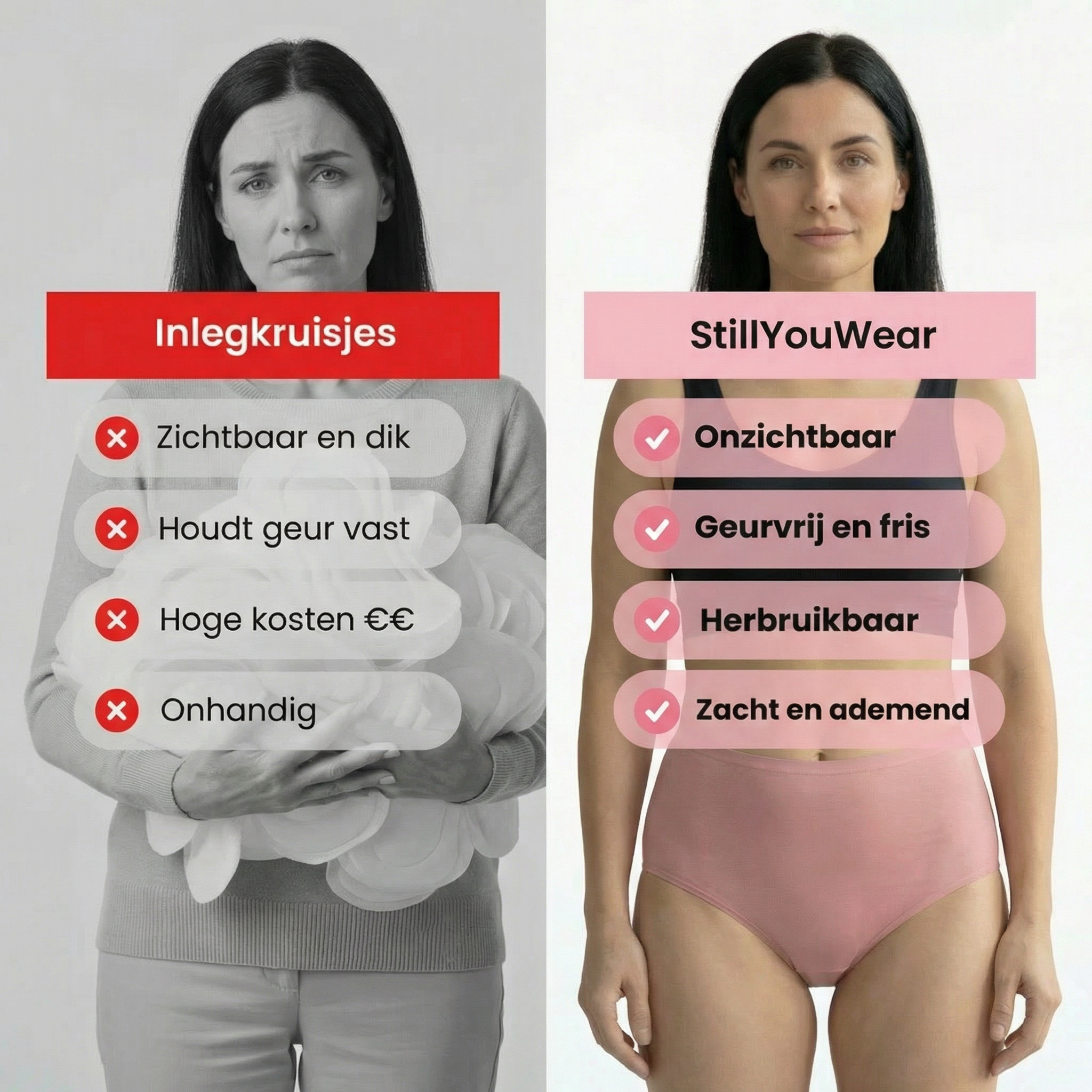 Lekvrij menstruatie ondergoed